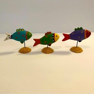Blossom Bucket Set of 3 Tropical Fish Figurines